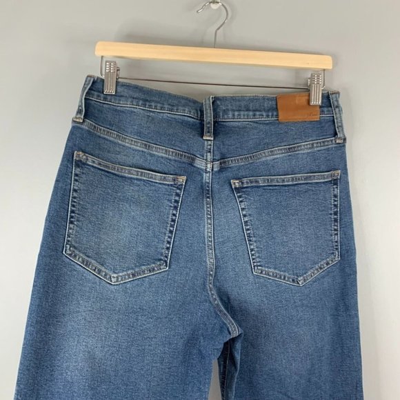 J Crew Women's Slim Demi Boot Cut Jeans Denim Medium Wash Blue Fray Flare 30 - Picture 5 of 11